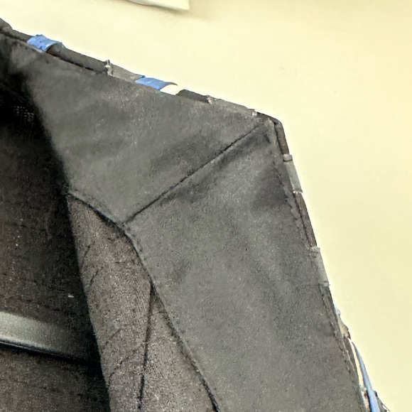 Adolfo Dominguez short vest jacket size 6 tricoloured statement piece 🤍💙🖤 - Picture 4 of 17